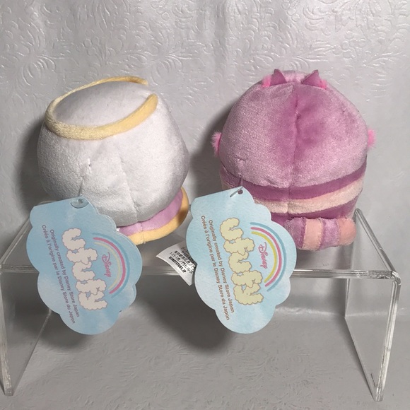 Disney Japan Store New with Tags UFUFY Teacup and Cheshire Cat Mini Plush Toys - Picture 2 of 7